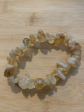 Citrine Chip Stretch Bracelet - Natural Yellow Gemstone